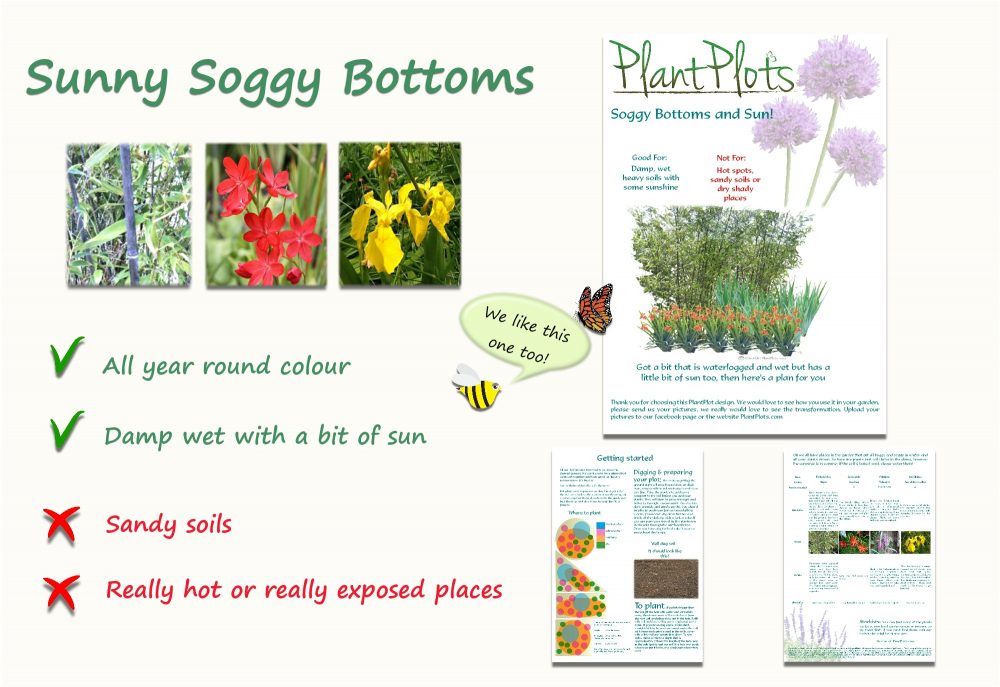 Garden Border Planting Design Plan bright colours wet sheltered places