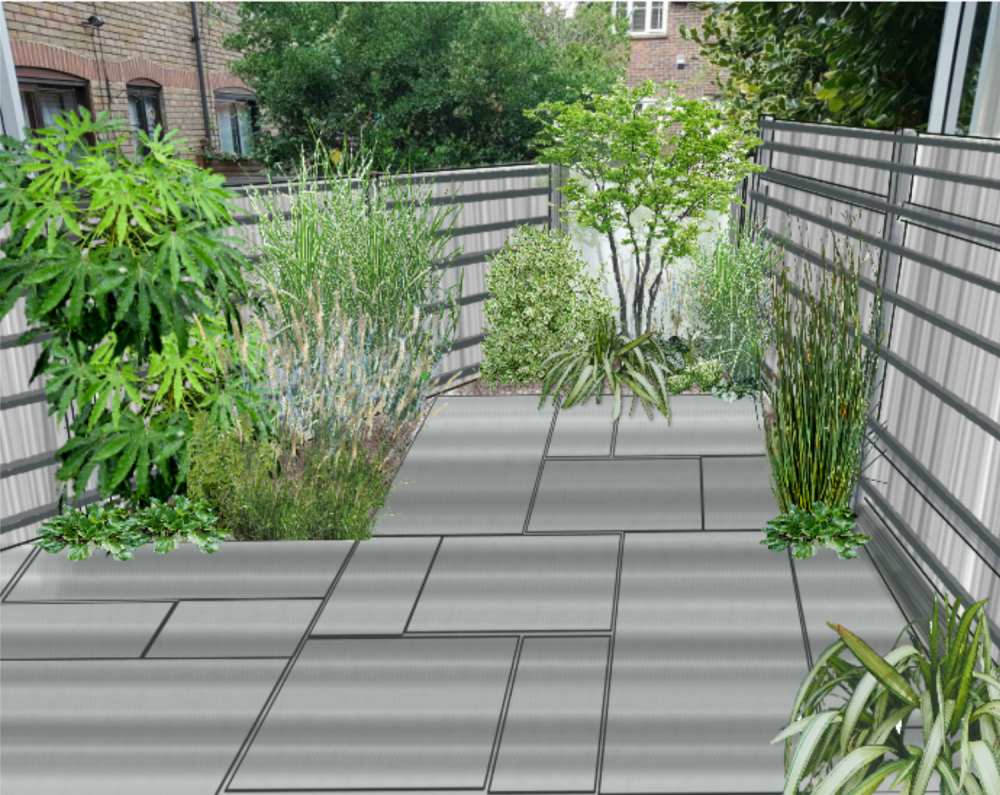 how to make a garden look bigger 1 drawing of small courtyard garden maximising space