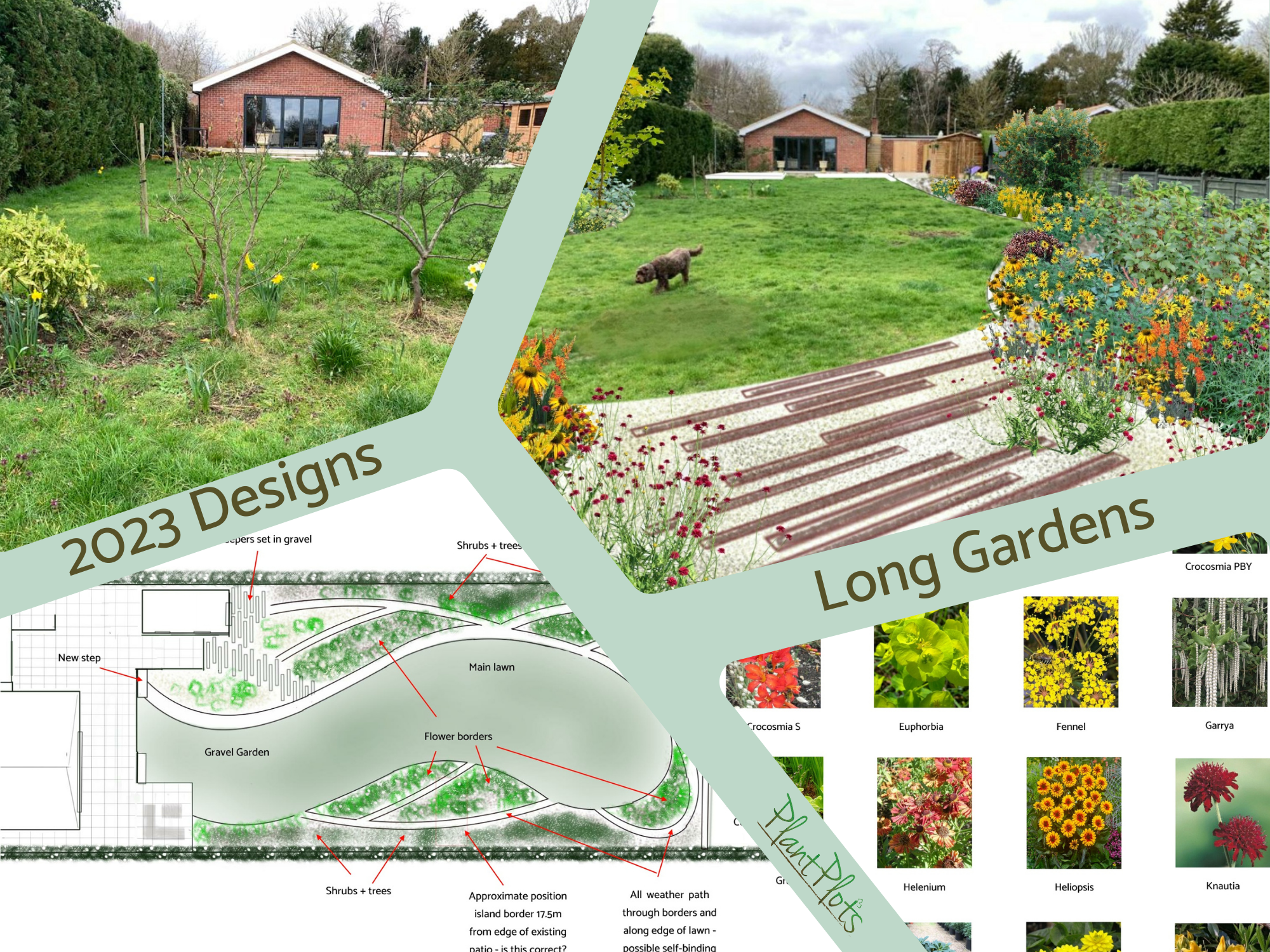 Long Narrow Garden Design Ideas by PlantPlots Long Narrow Garden Design Ideas by PlantPlots