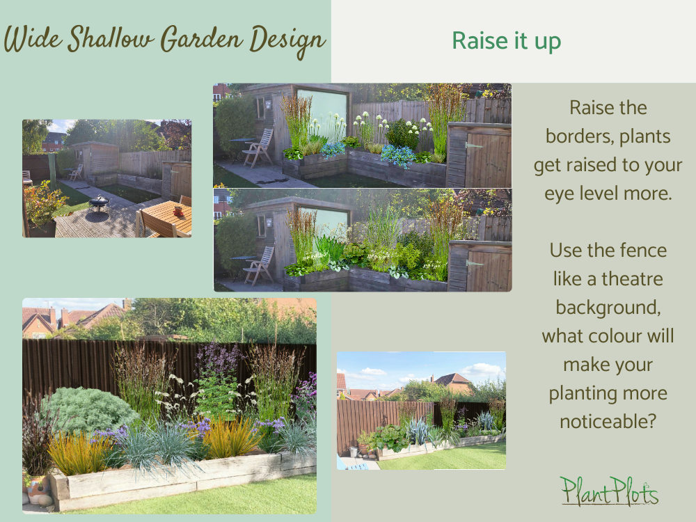 wide garden design layouts help and ideas PlantPlots () wide garden design layouts help and ideas PlantPlots ()